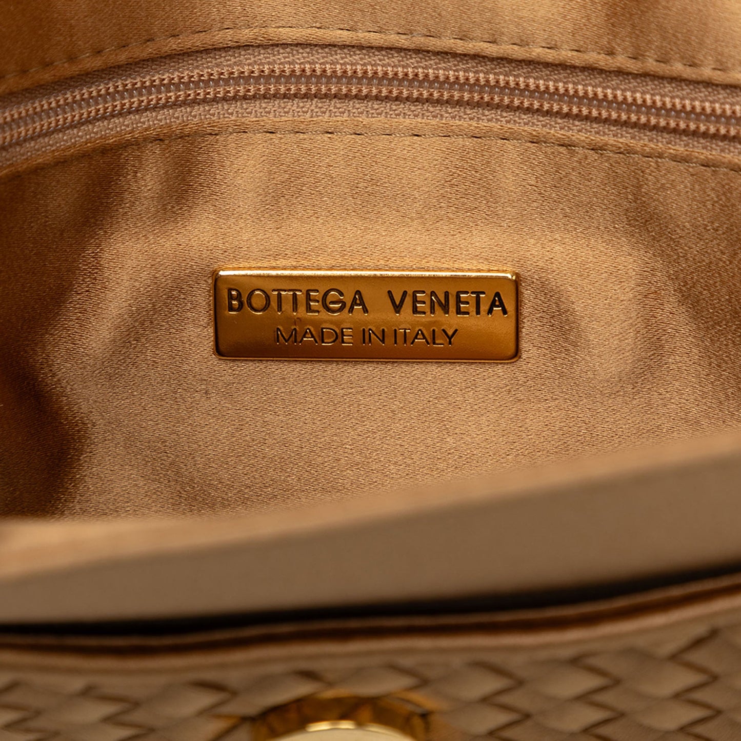 Bottega Veneta Satin Intrecciato Flap Shoulder Bag