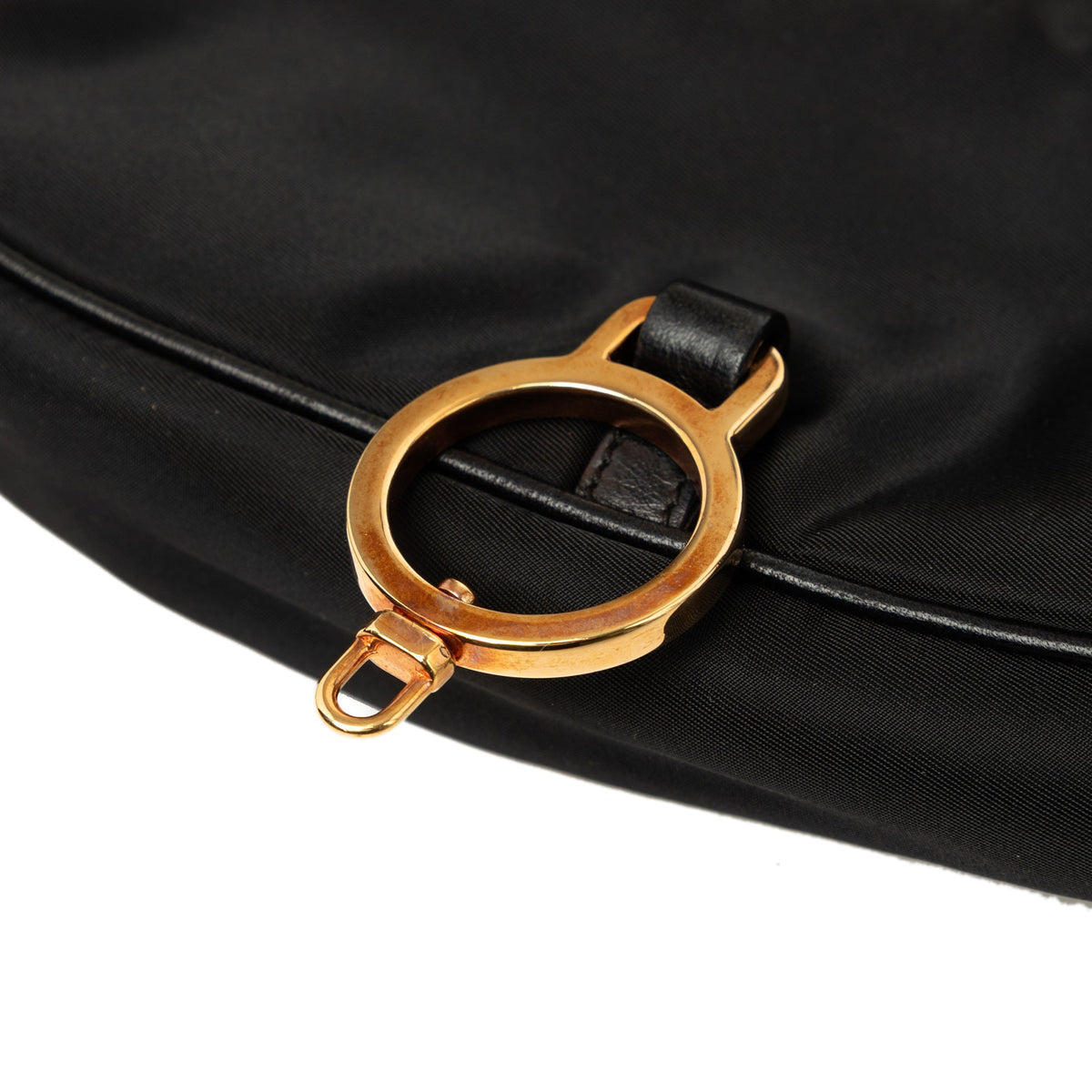 Prada Soft Calf and Tessuto Shoulder Bag — Black