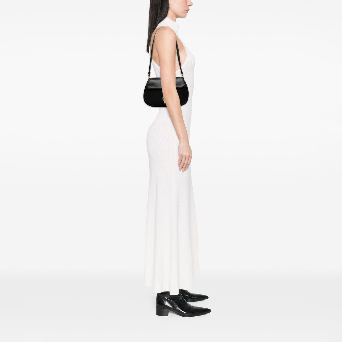 Prada Soft Calf and Tessuto Shoulder Bag — Black