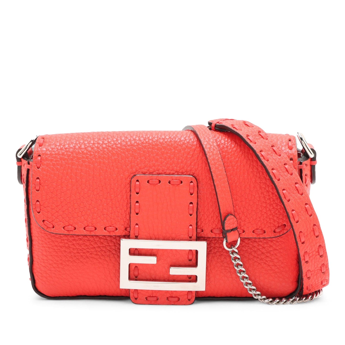 Fendi Mini Leather Selleria Baguette Satchel