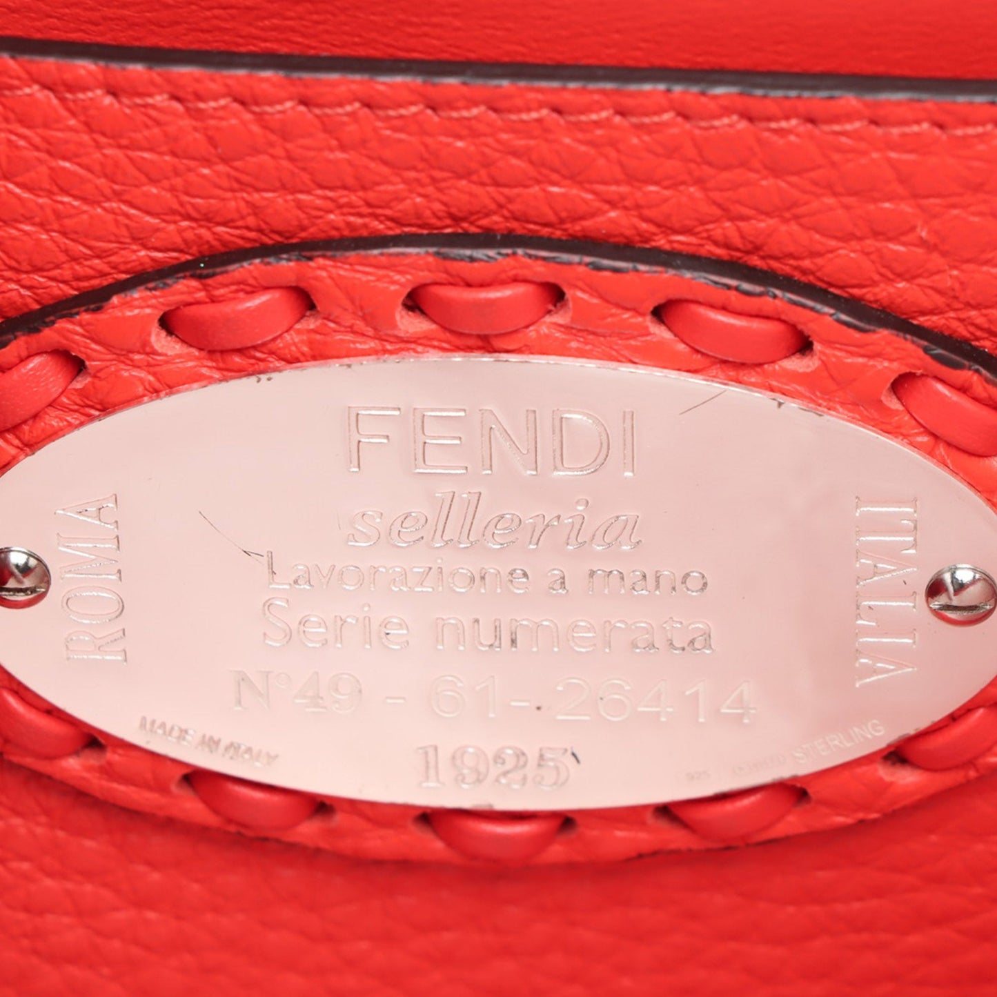 Fendi Mini Leather Selleria Baguette Satchel