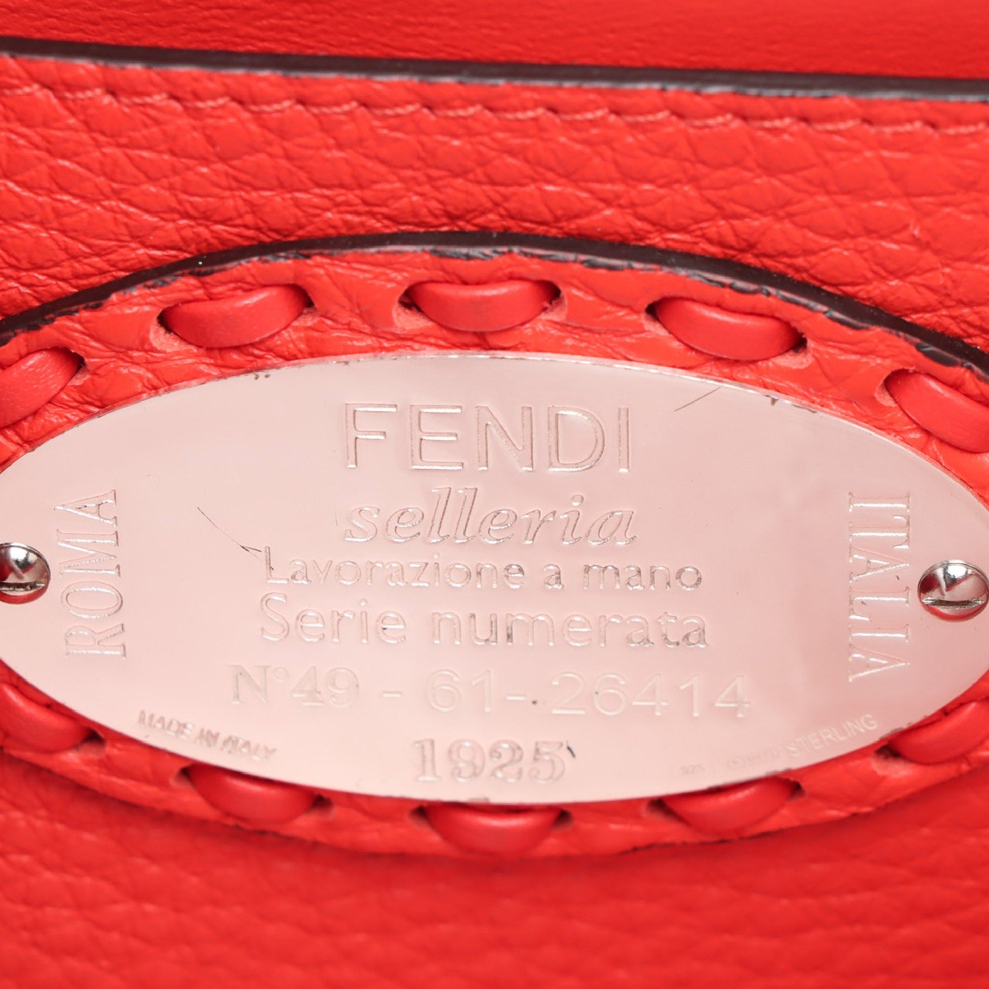Fendi Mini Leather Selleria Baguette Satchel
