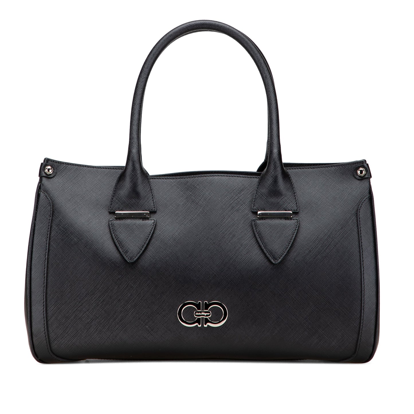 Ferragamo Leather Double Gancini Tote