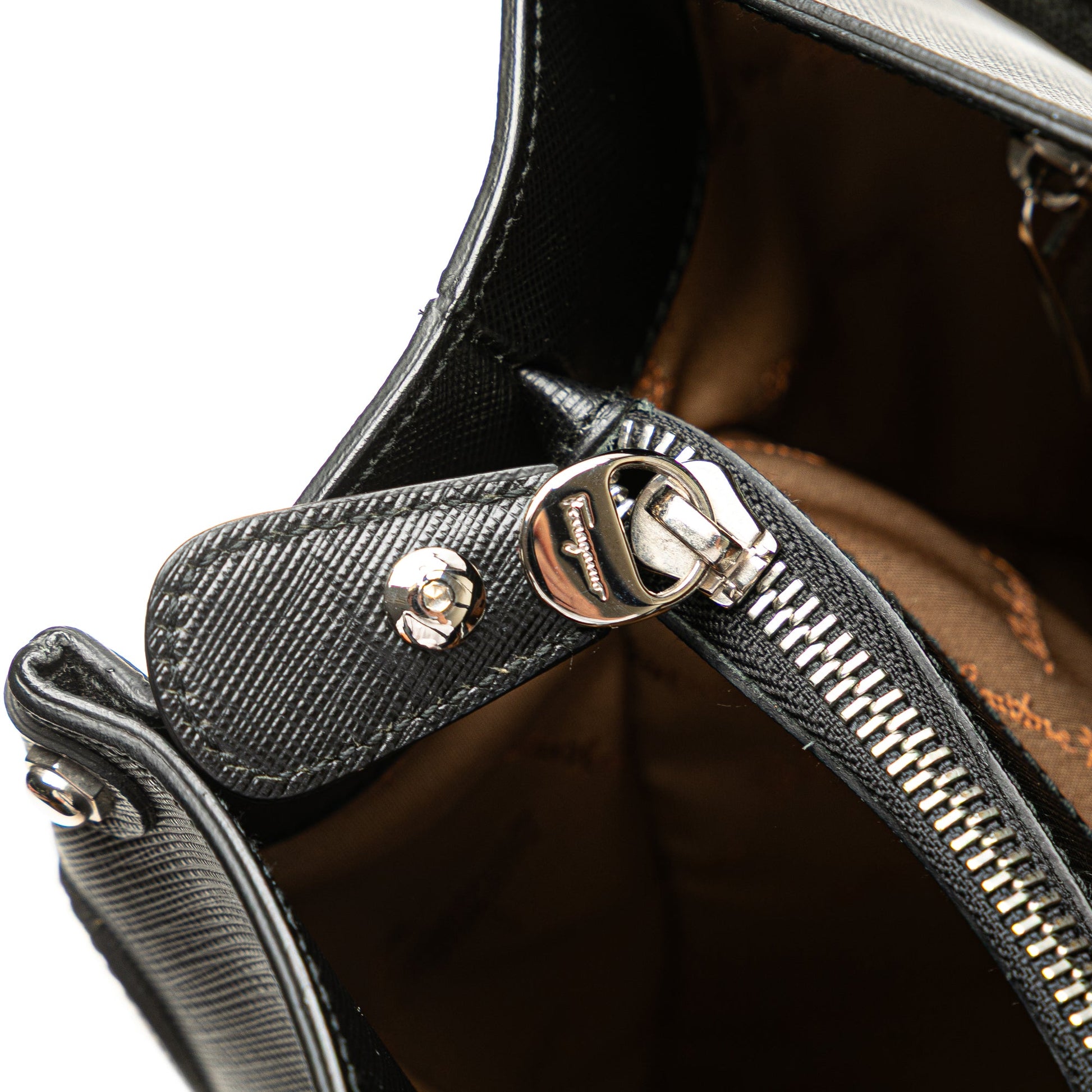 Ferragamo Leather Double Gancini Tote