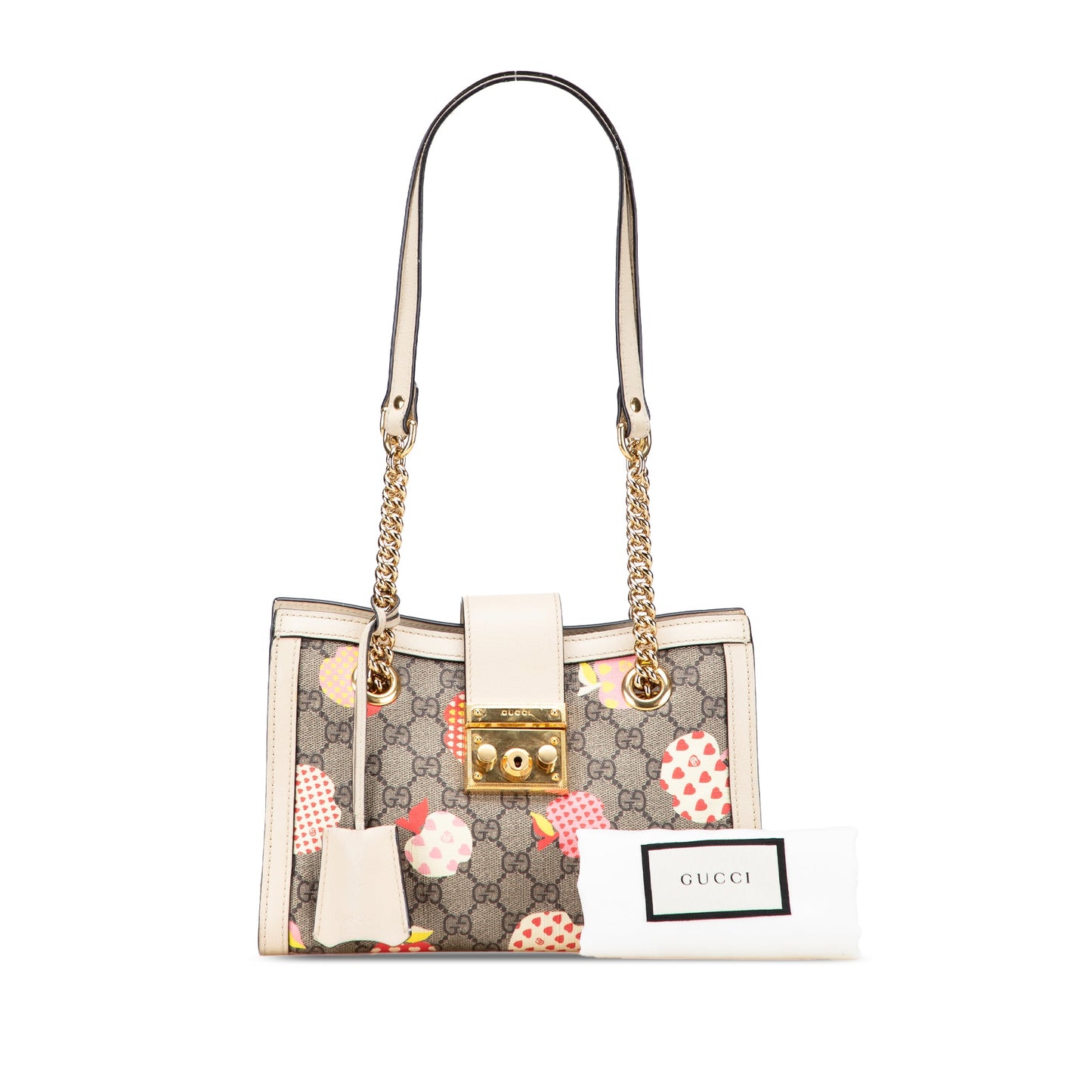 Gucci Small GG Supreme Apple Heart Padlock Tote