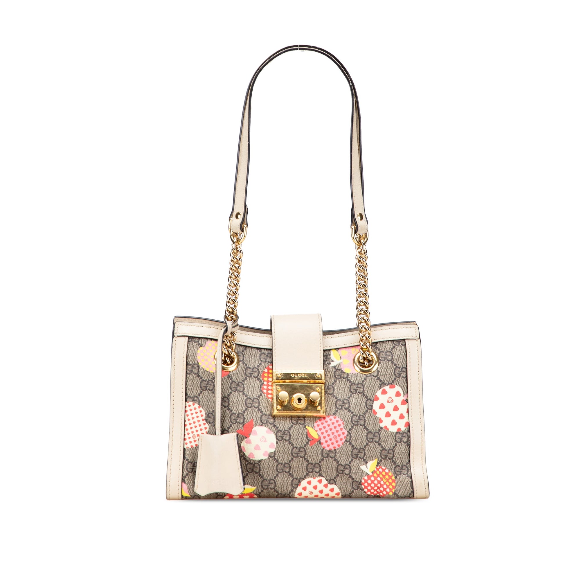 Gucci Small GG Supreme Apple Heart Padlock Tote