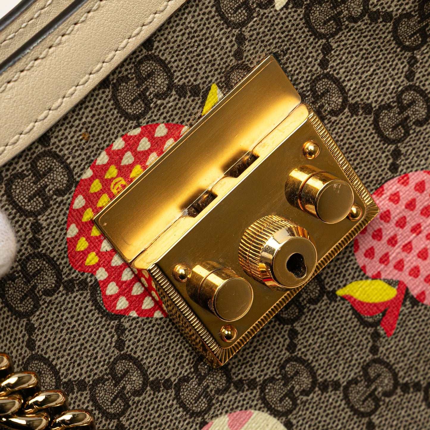 Gucci Small GG Supreme Apple Heart Padlock Tote