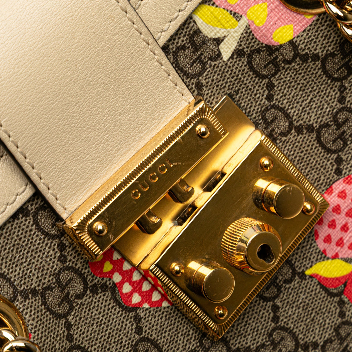 Gucci Small GG Supreme Apple Heart Padlock Tote