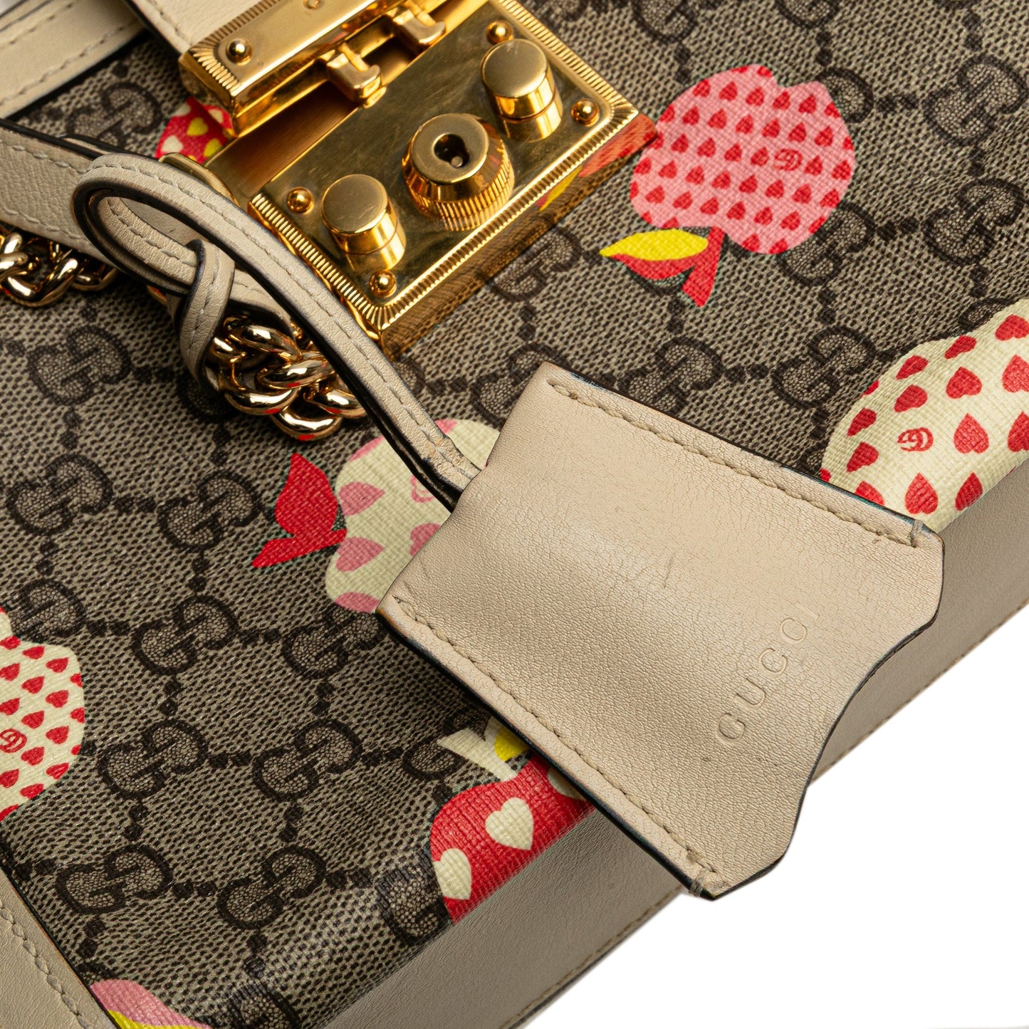 Gucci Small GG Supreme Apple Heart Padlock Tote