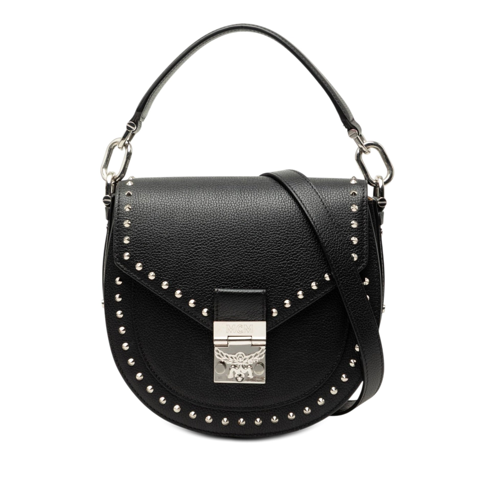 MCM Studded Leather Patricia Satchel