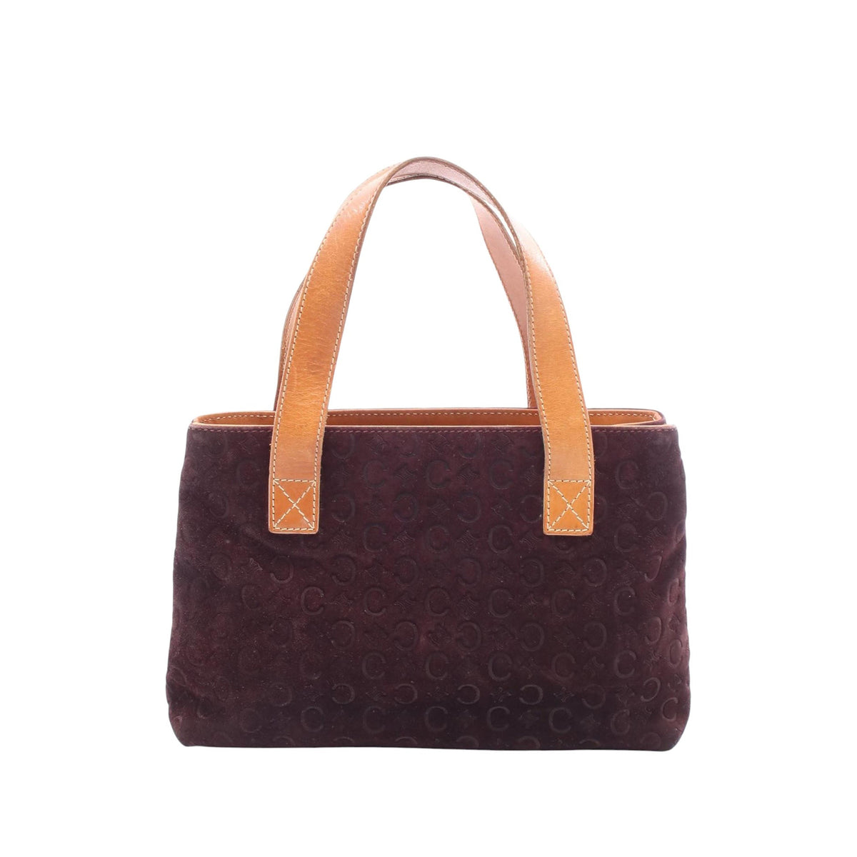 Celine C Macadam Suede Handbag — Red