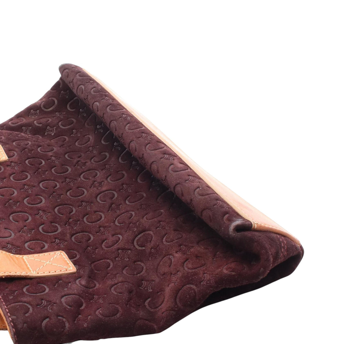 Celine C Macadam Suede Handbag — Red