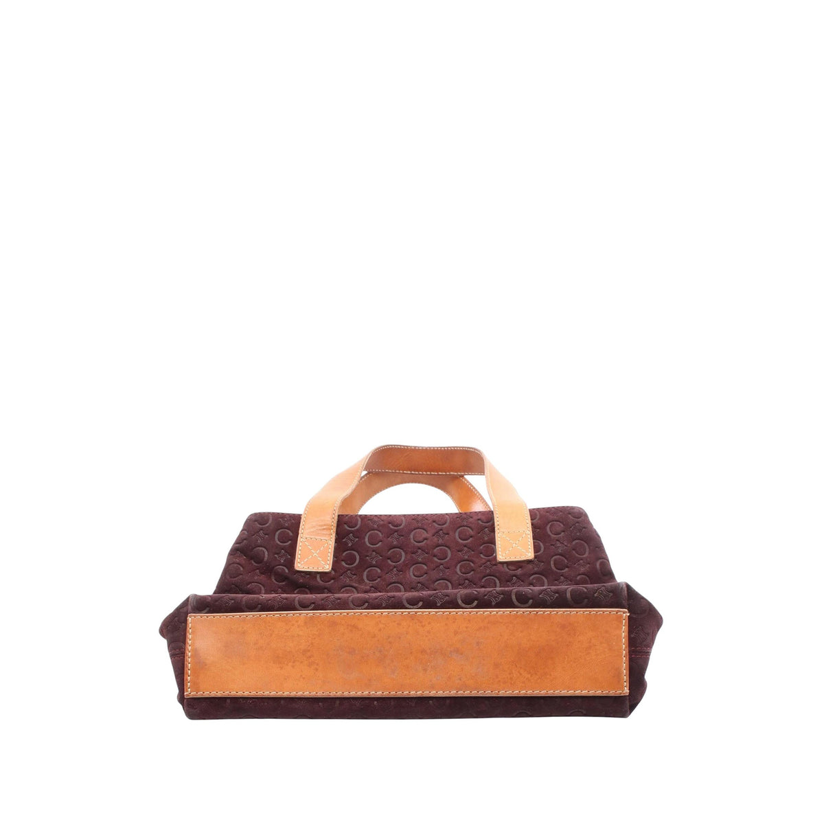 Celine C Macadam Suede Handbag — Red