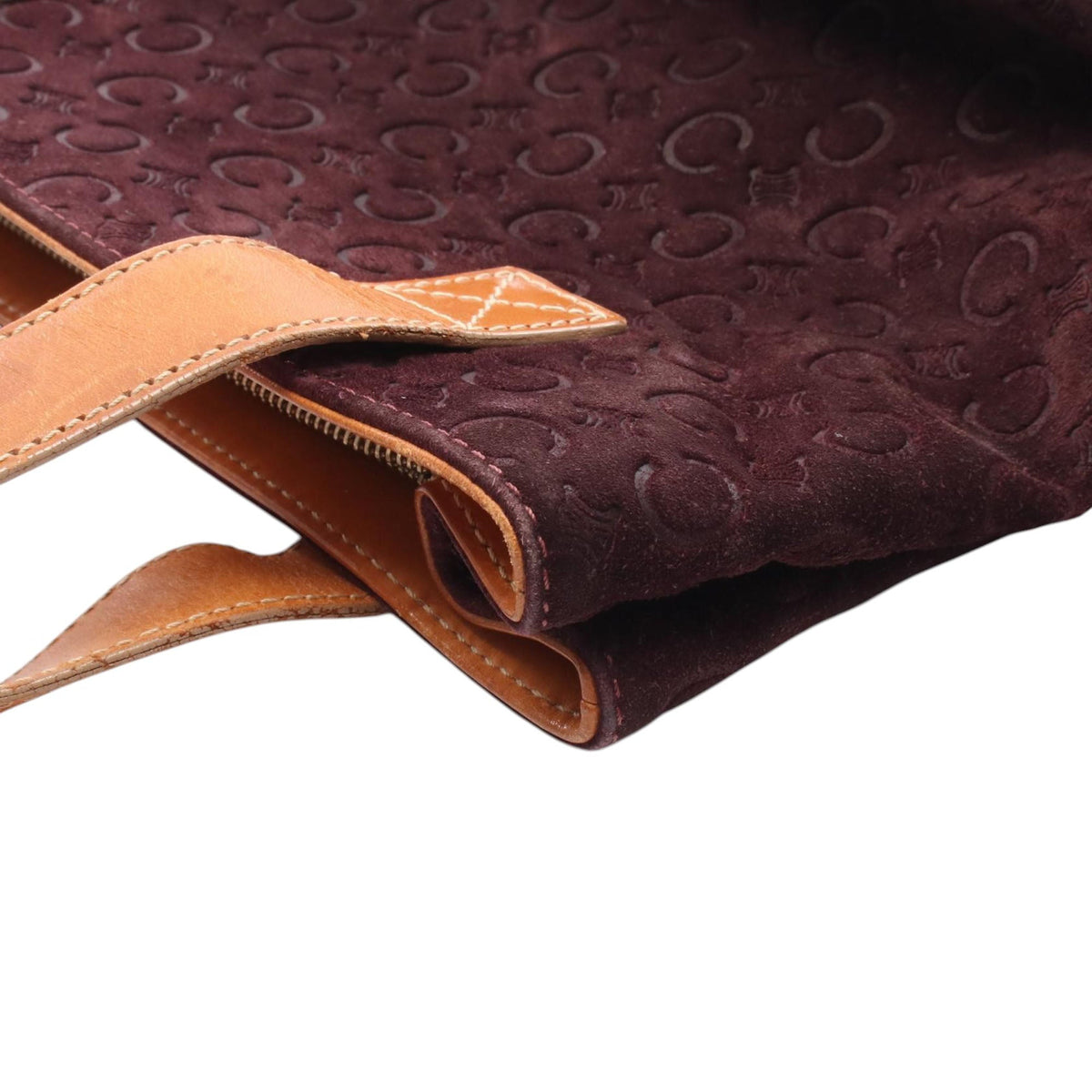 Celine C Macadam Suede Handbag — Red