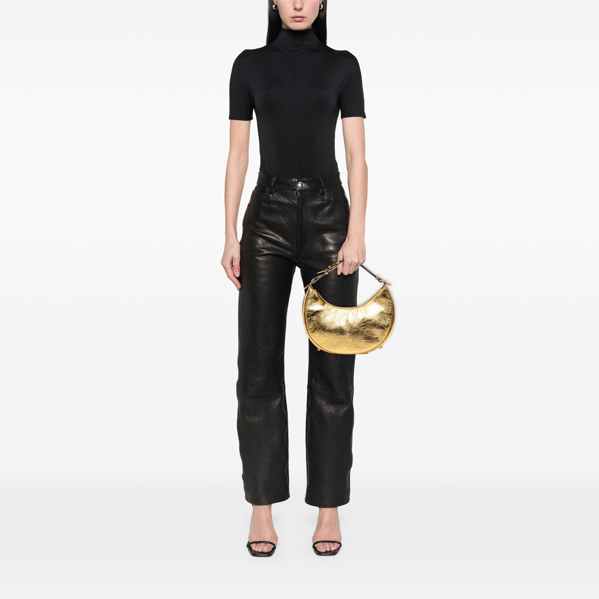 Fendi Small Metallic Leather Fendigraphy Hobo