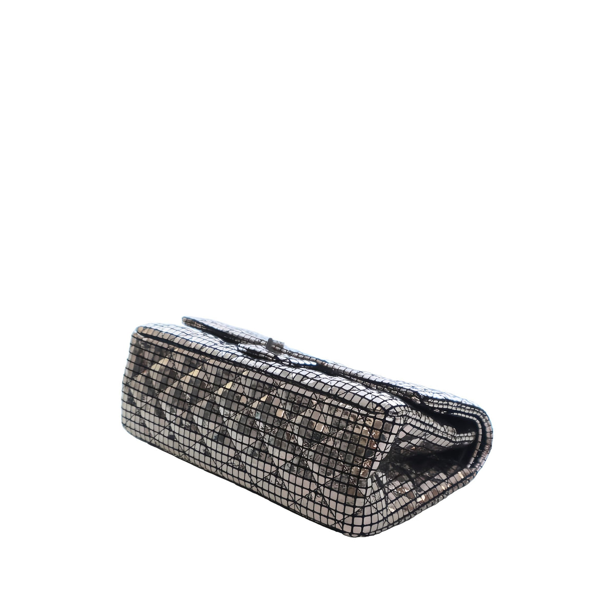Chanel Quilted Mirror Calfskin Reissue 2.55 Double Flap 225 — Silver