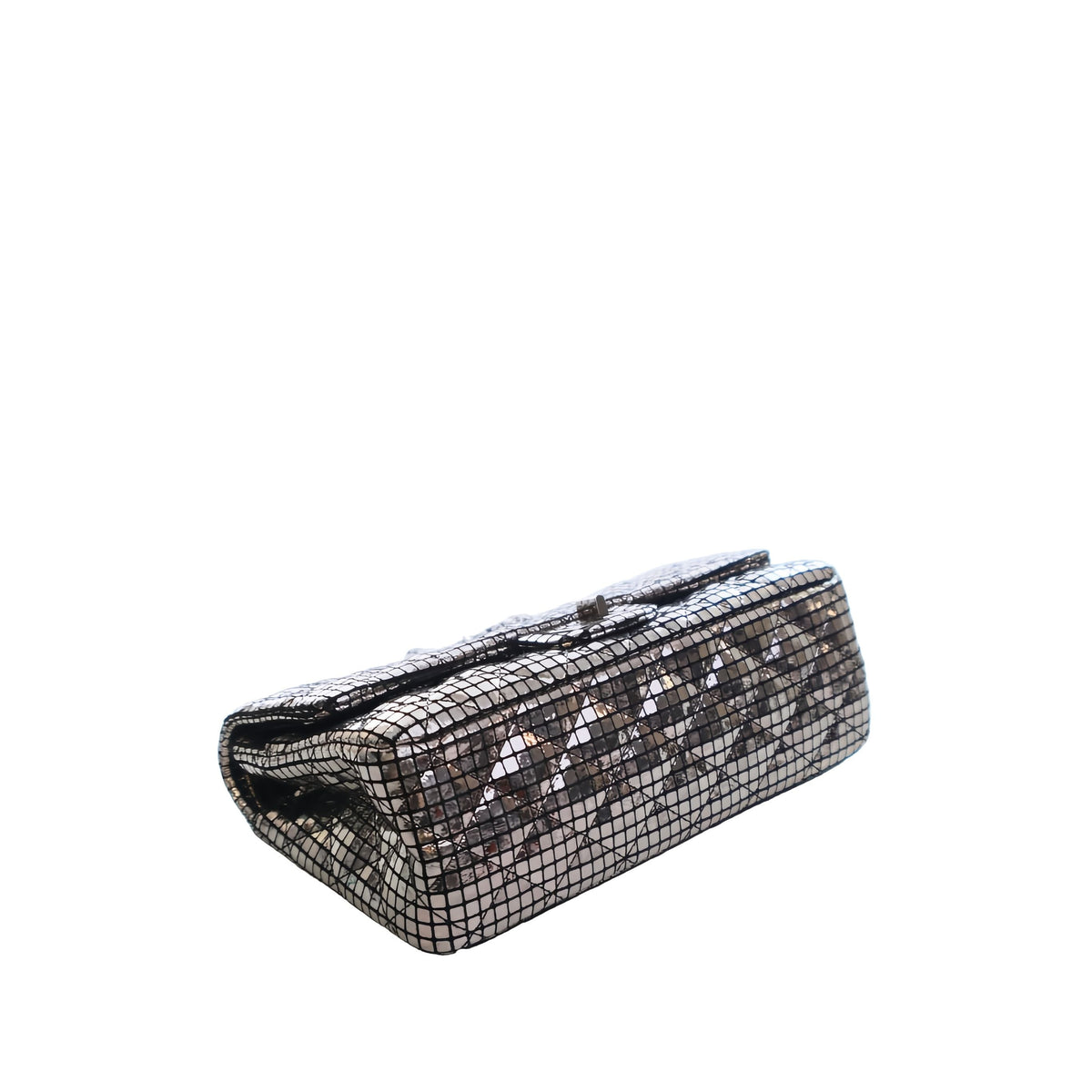 Chanel Quilted Mirror Calfskin Reissue 2.55 Double Flap 225 — Silver