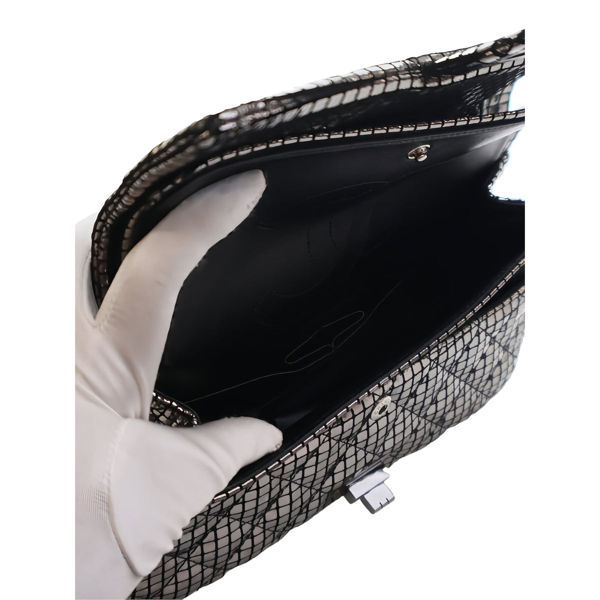 Chanel Quilted Mirror Calfskin Reissue 2.55 Double Flap 225 — Silver