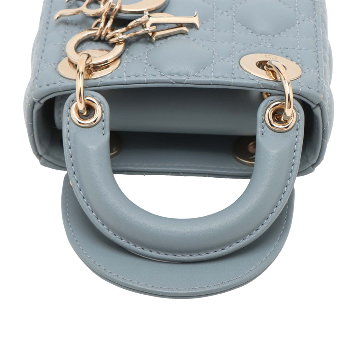Dior Mini Lambskin Cannage Lady Dior — Blue