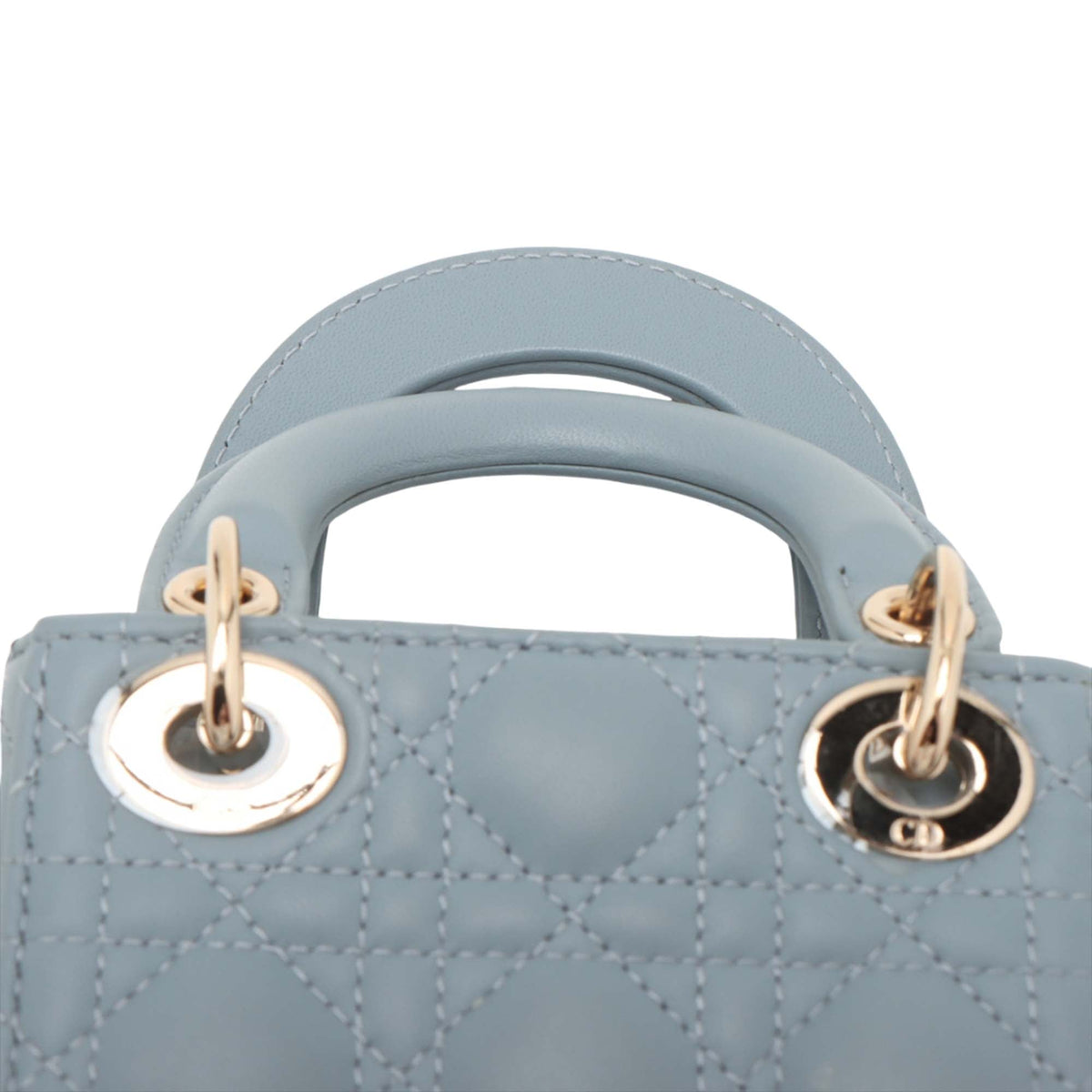 Dior Mini Lambskin Cannage Lady Dior — Blue
