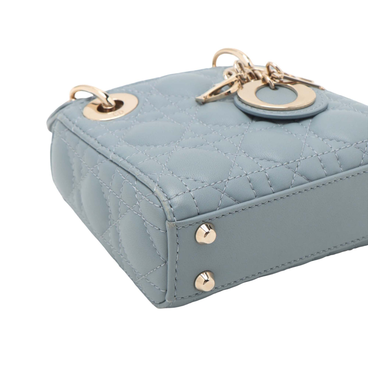 Dior Mini Lambskin Cannage Lady Dior — Blue