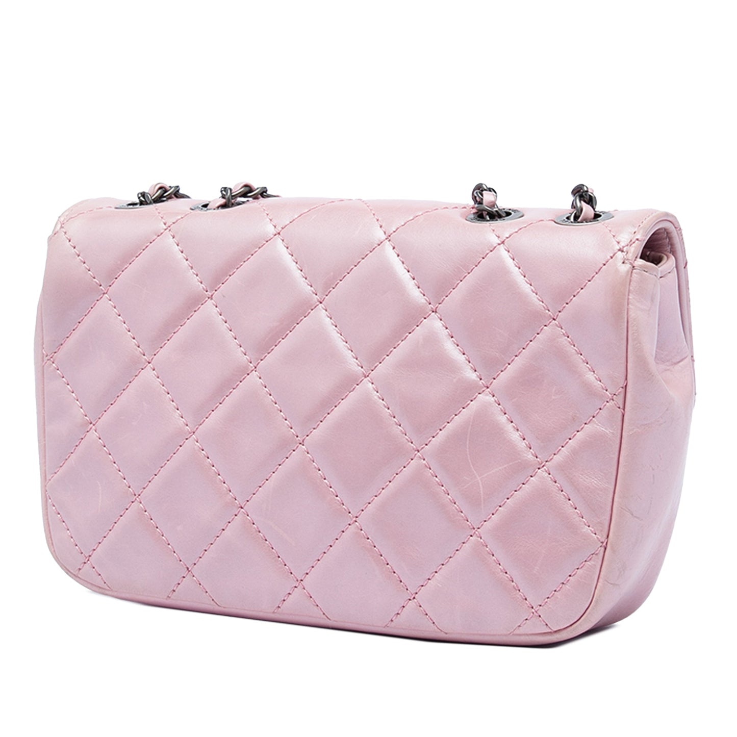 Chanel Mini Quilted Metallic Calfskin Coco Pleats Chain Flap
