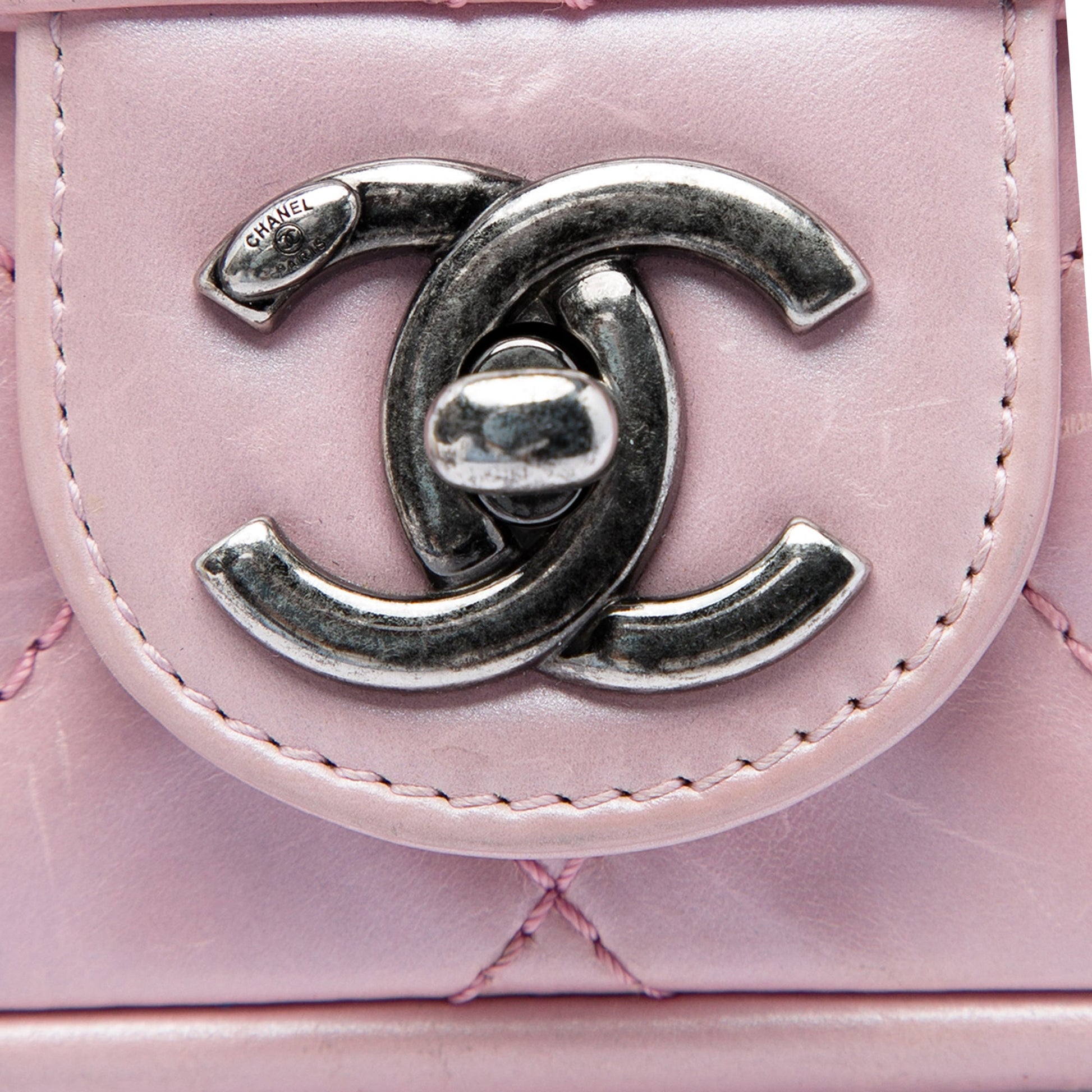 Chanel Mini Quilted Metallic Calfskin Coco Pleats Chain Flap