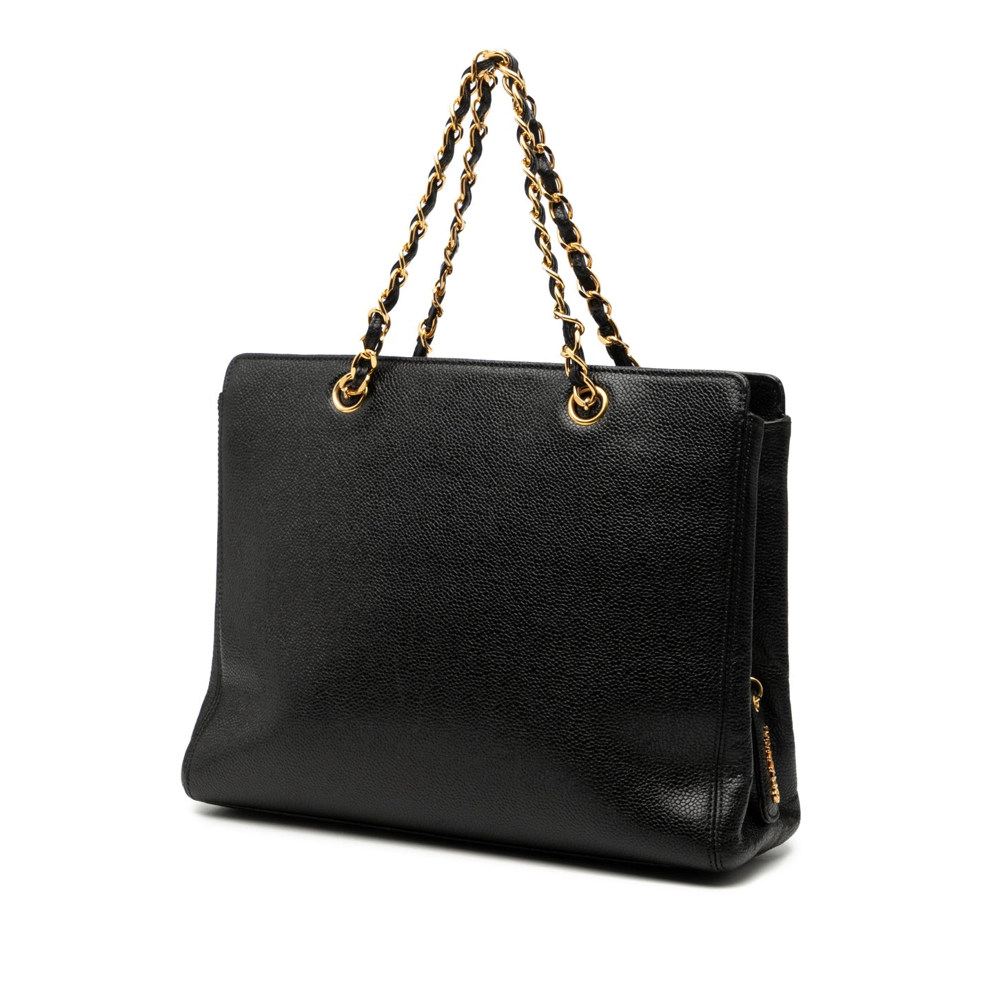 Chanel Caviar Logo Chain Tote
