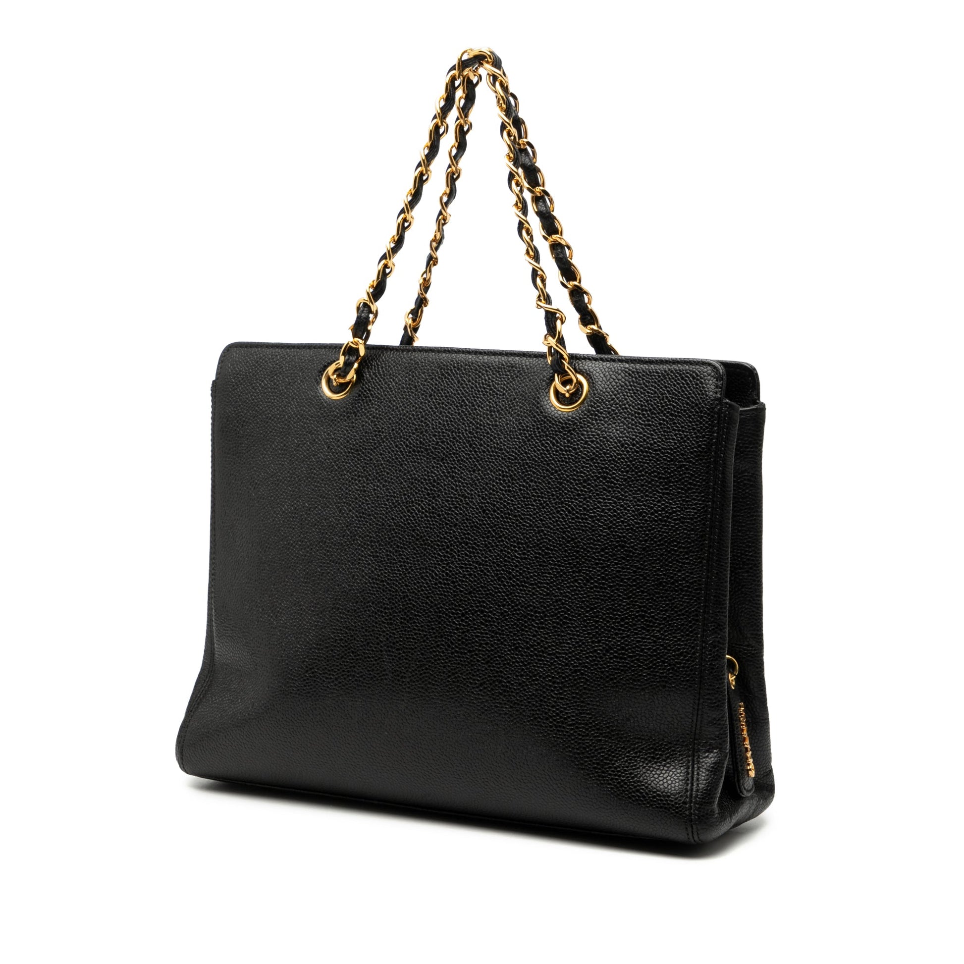 Chanel Caviar Logo Chain Tote