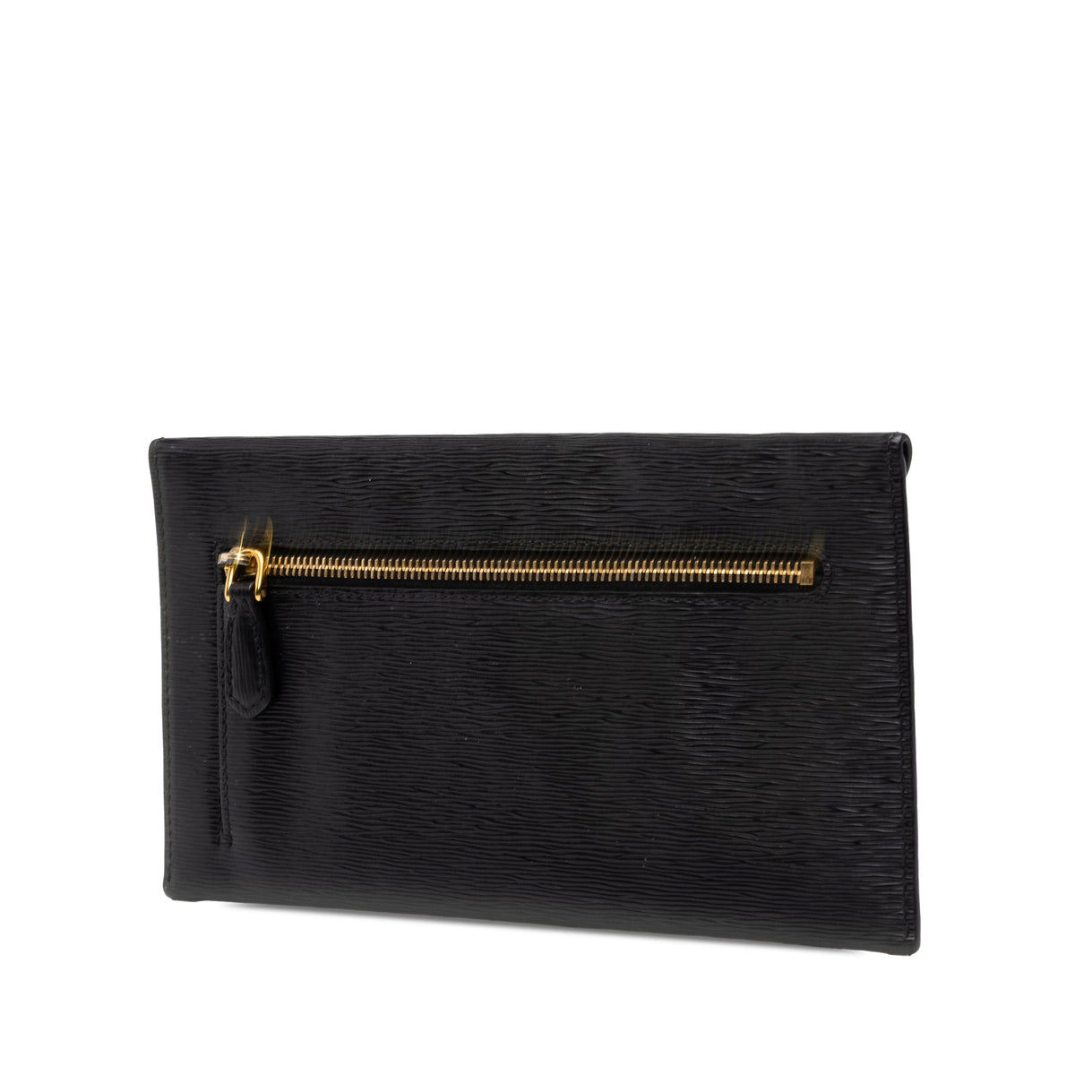 Prada Vitello Move Envelope Clutch — Black