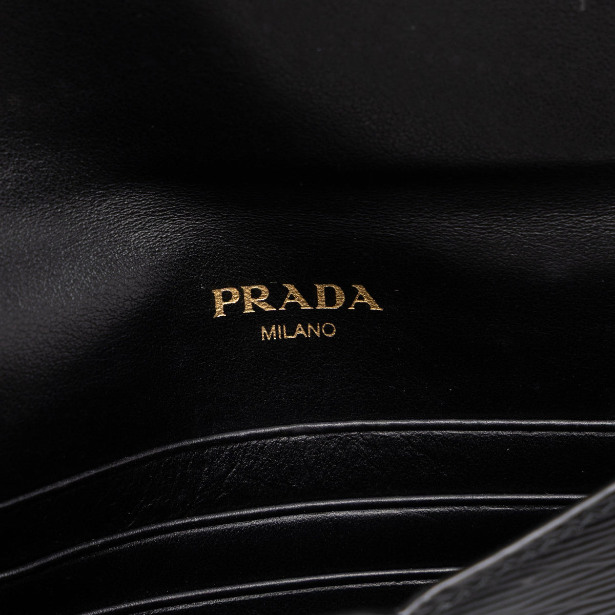 Prada Vitello Move Envelope Clutch — Black
