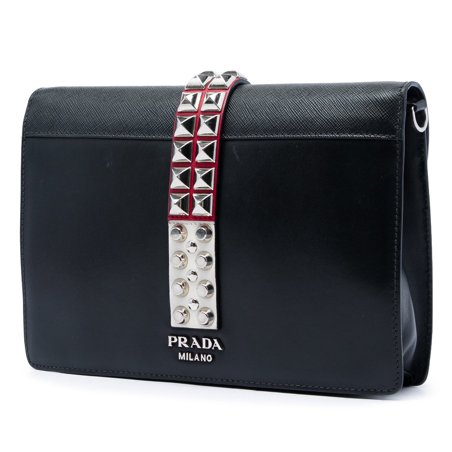Prada City Calf and Saffiano Studded Elektra Crossbody