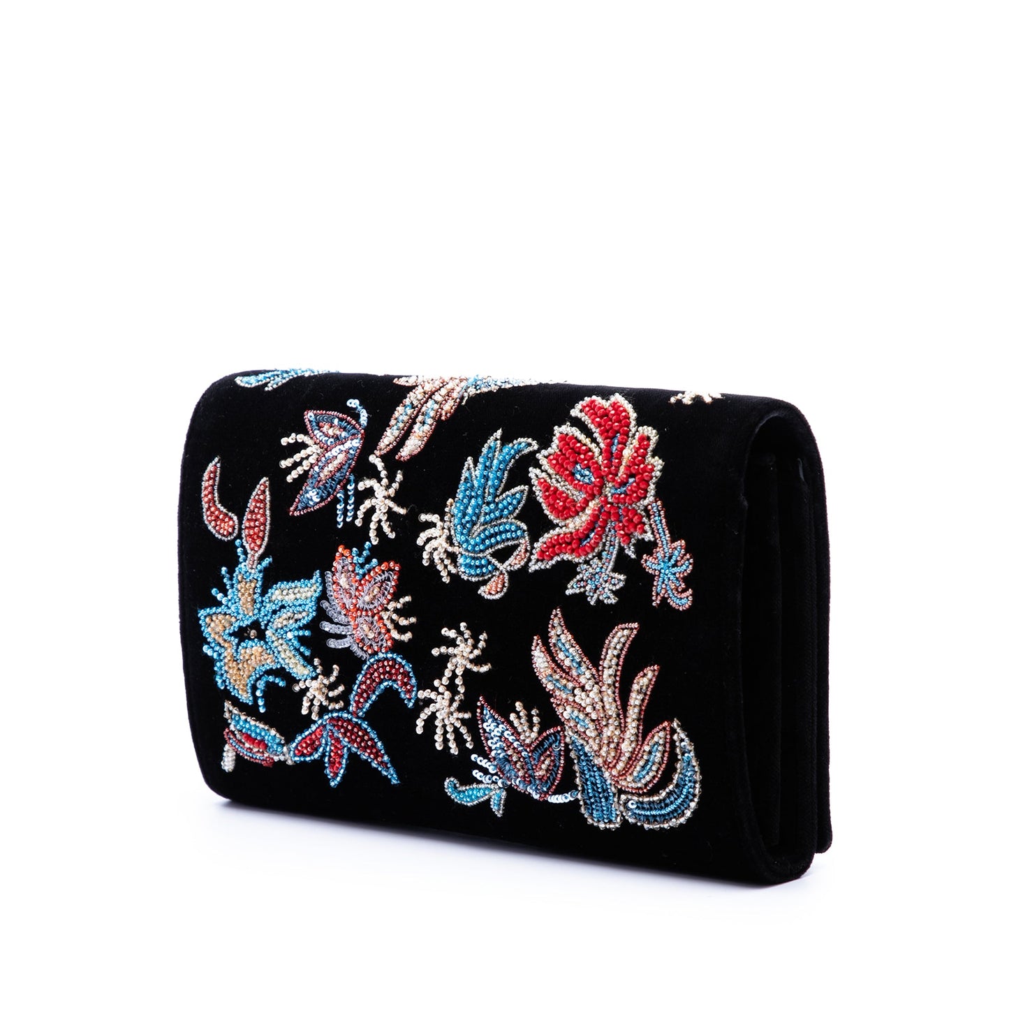 Saint Laurent Medium Floral Beaded Velvet Monogram Kate Crossbody