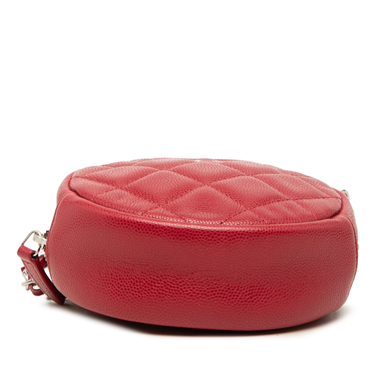 Chanel Quilted Caviar Round Clutch With Chain