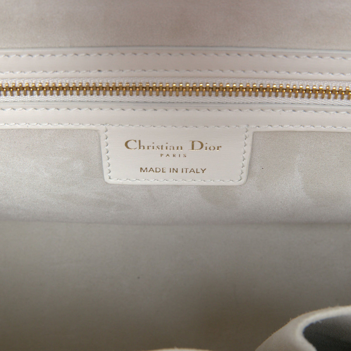 Dior Smooth Calfskin Parisienne Top Handle Bag — White