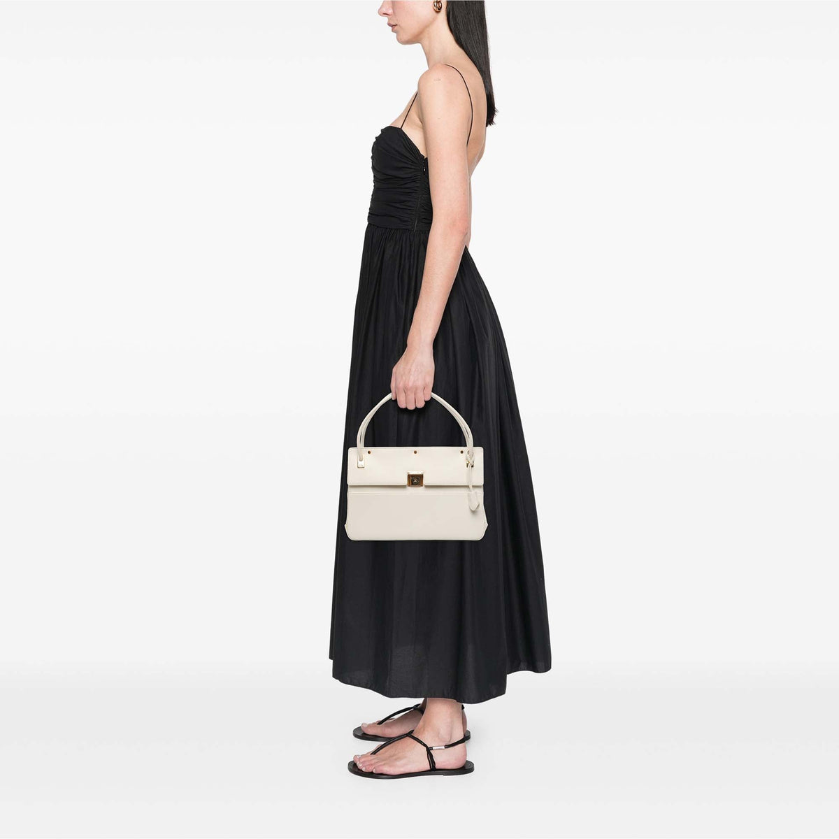 Dior Smooth Calfskin Parisienne Top Handle Bag — White