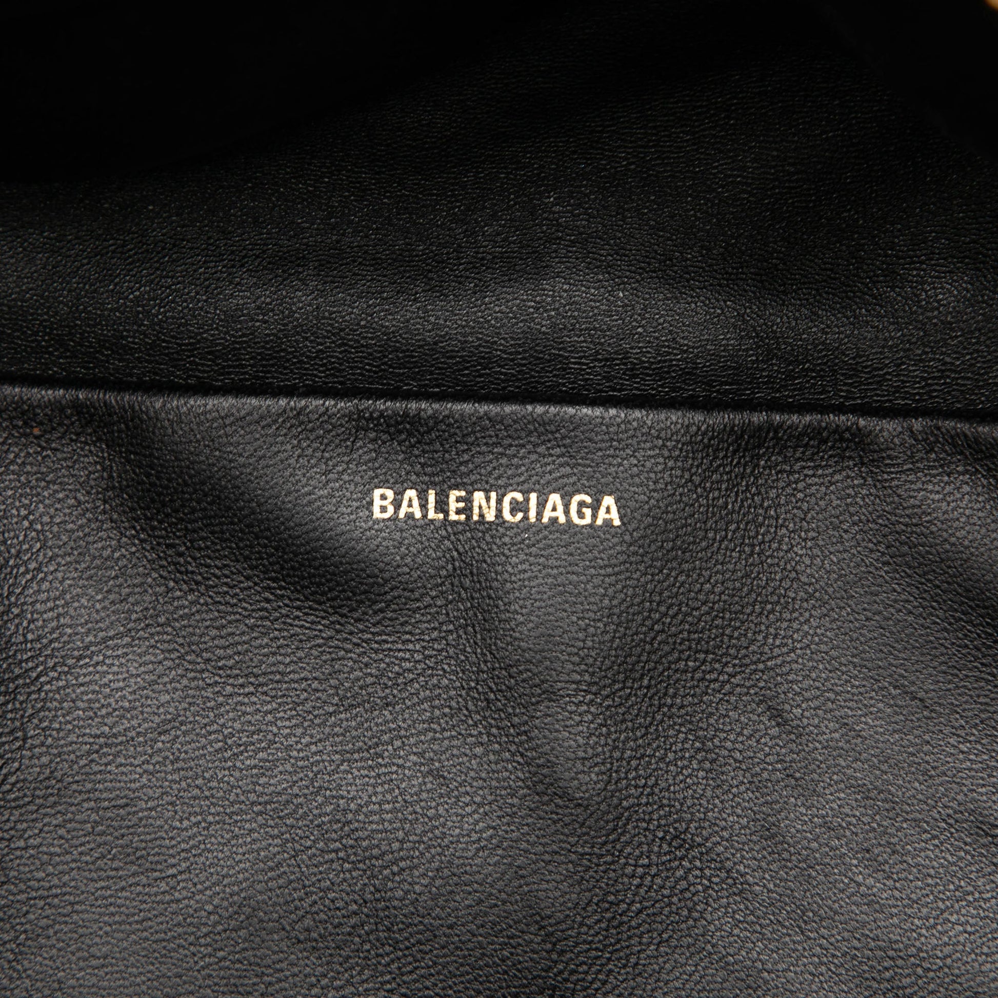 Balenciaga Diagonal Quilted Wool Allover Logo Souvenir Belt Bag XS