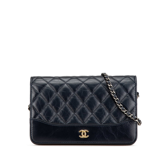 Chanel Quilted Aged Calfskin Gabrielle Wallet On Chain