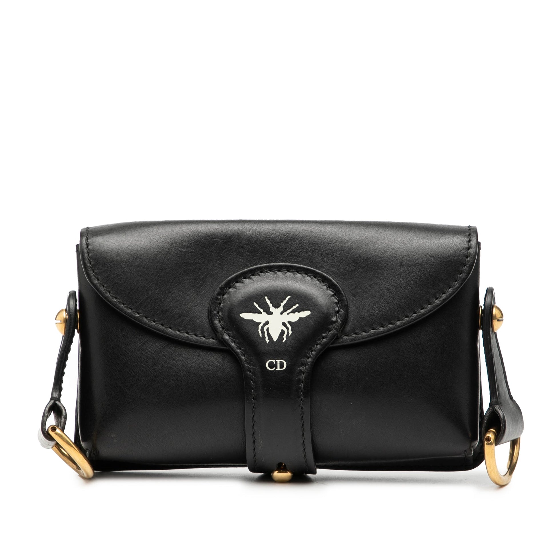 Dior Mini Leather D Bee Saddle Bag