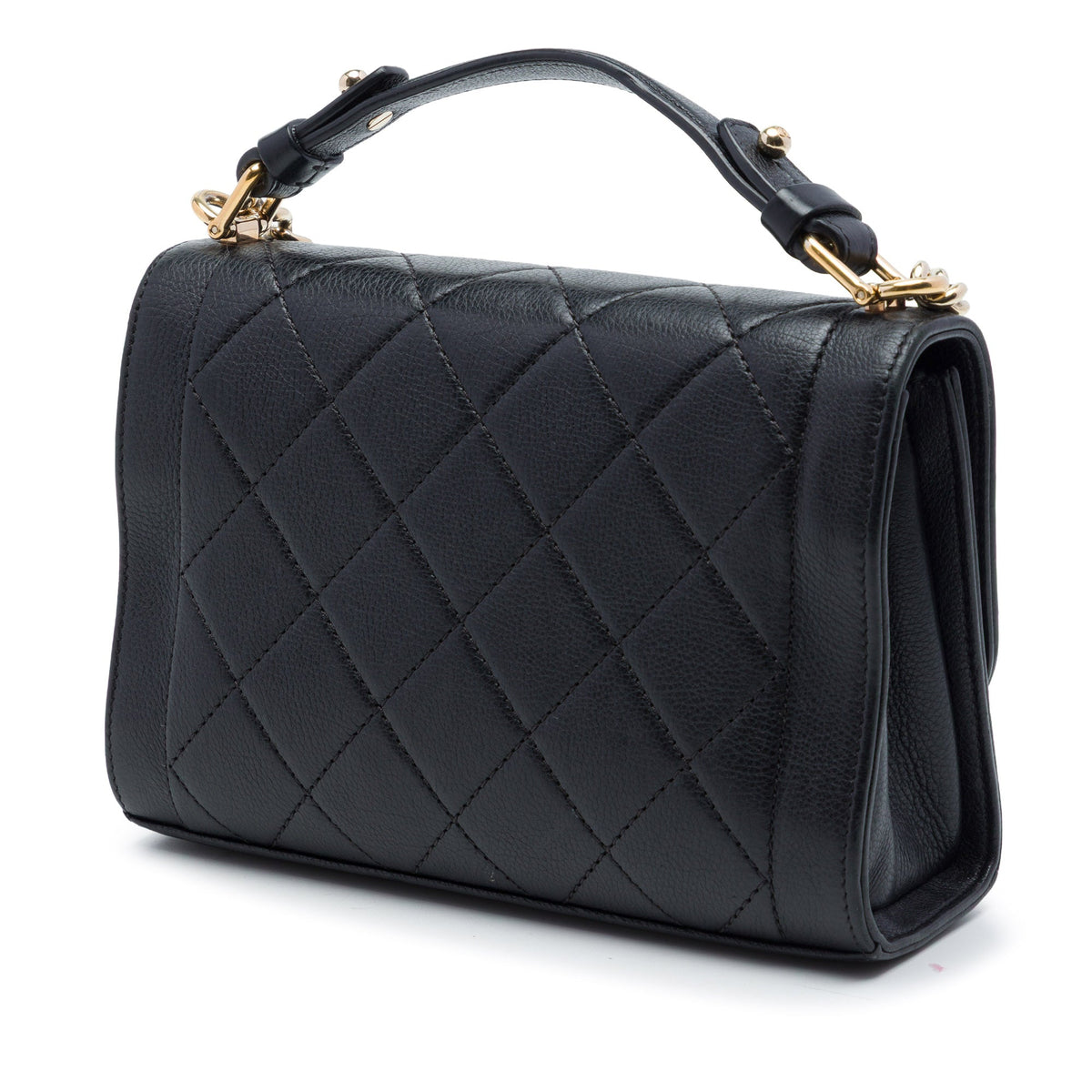 Chanel Small Quilted Grained Calfskin Label Click Flap
