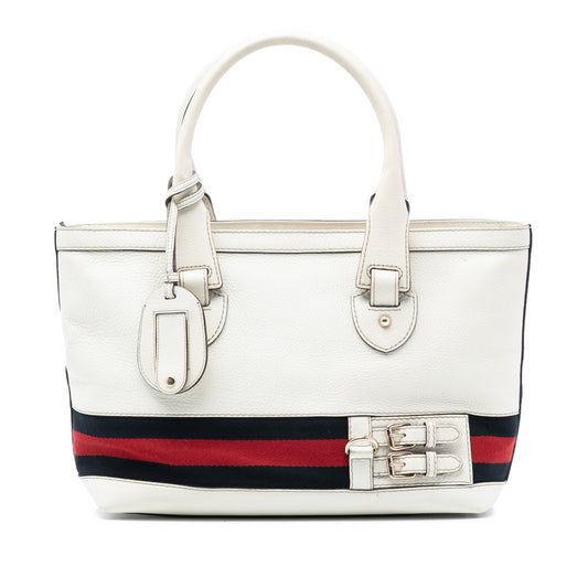 Gucci Medium Leather Web Heritage Tote