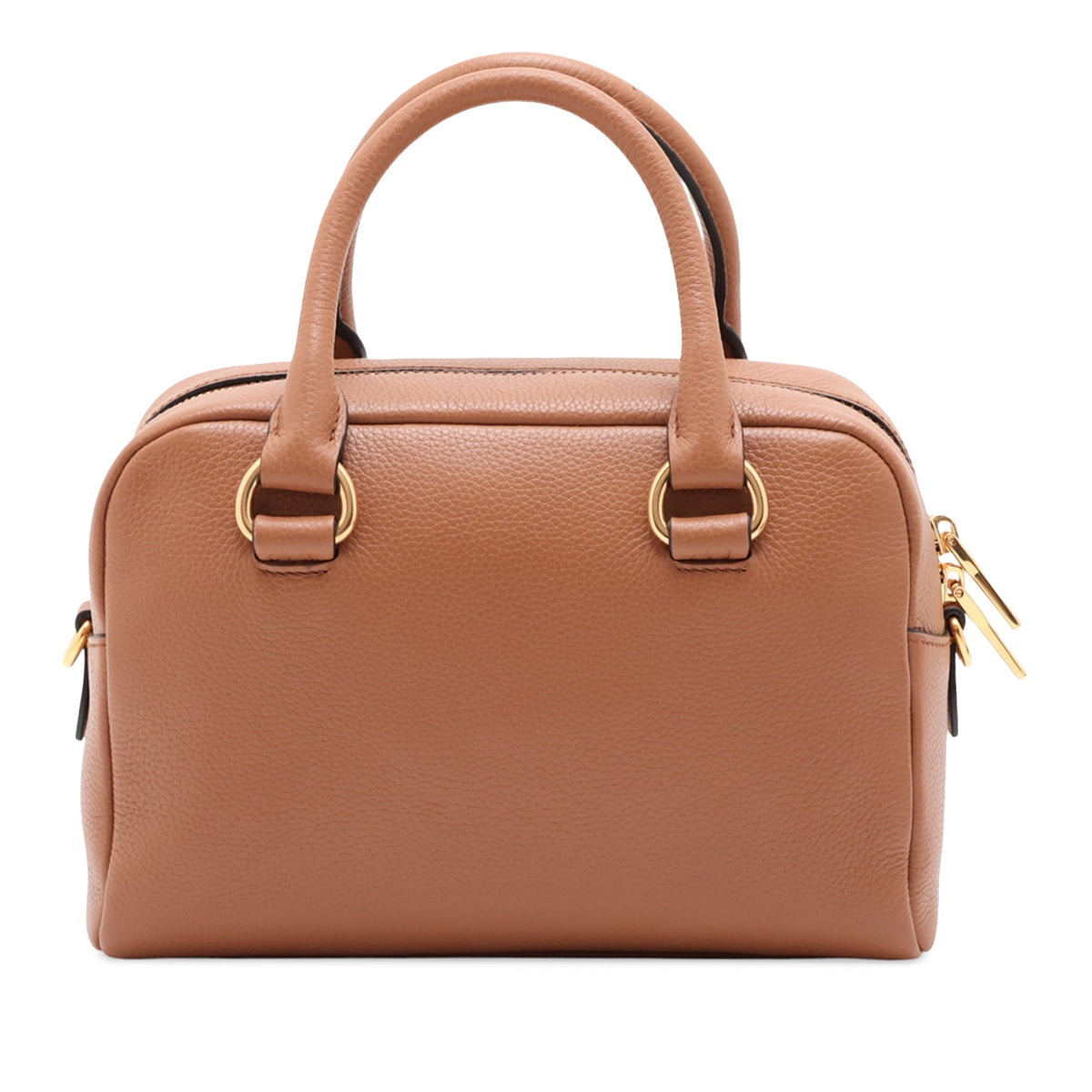 Prada Mini Vitello Phenix Bauletto Satchel — Brown