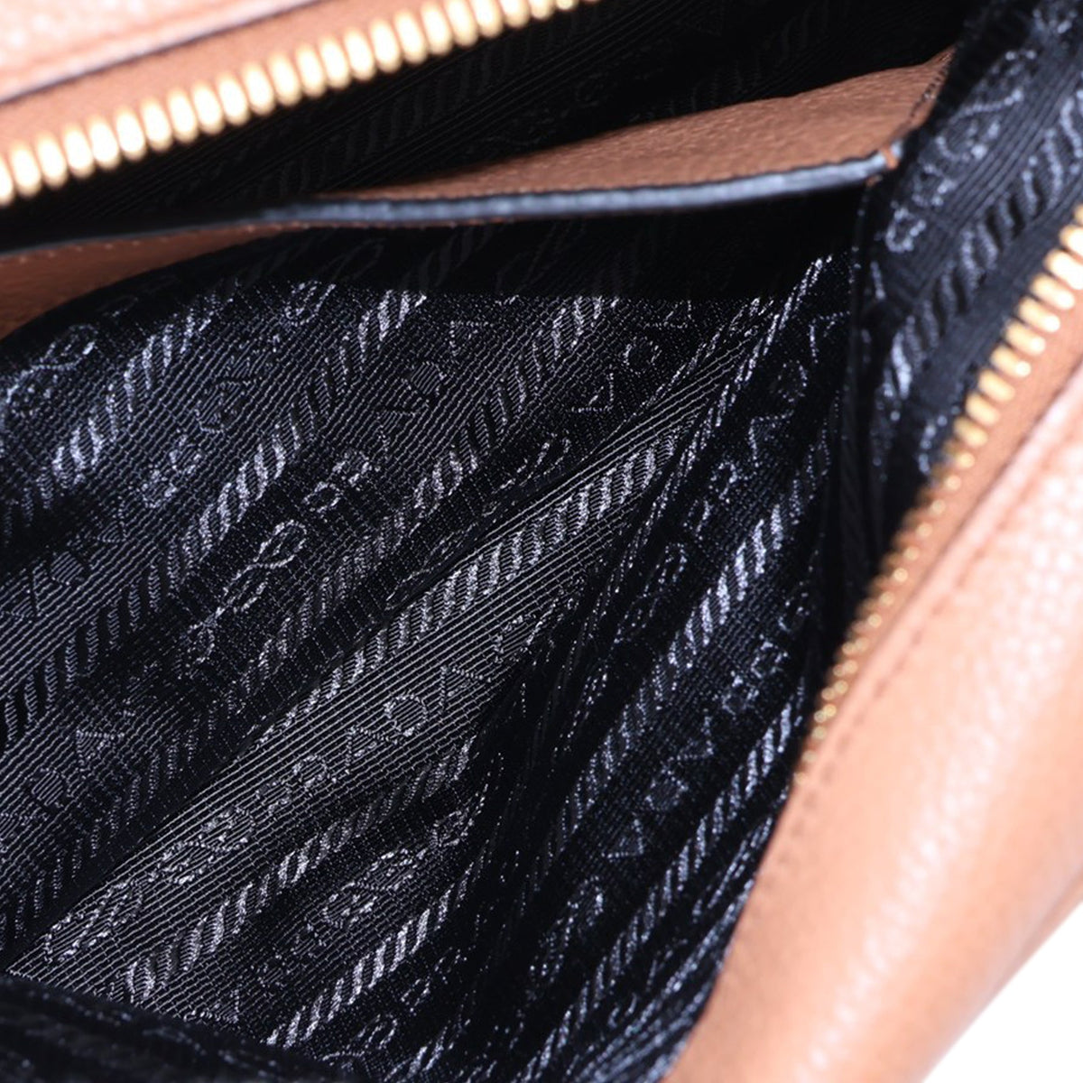 Prada Mini Vitello Phenix Bauletto Satchel — Brown