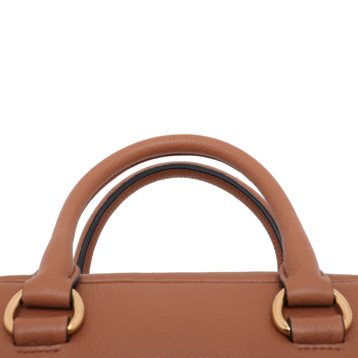 Prada Mini Vitello Phenix Bauletto Satchel — Brown