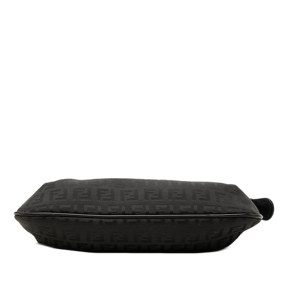 Fendi Zucchino Canvas Chain Pochette — Black