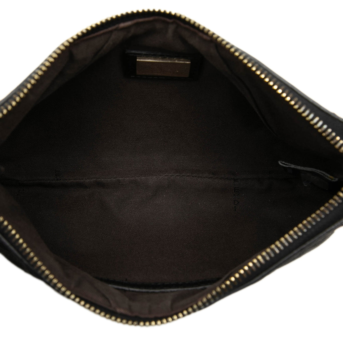 Fendi Zucchino Canvas Chain Pochette — Black