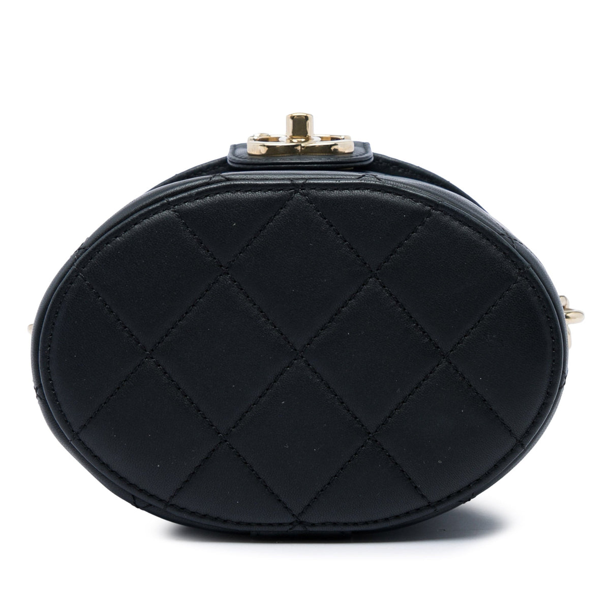 Chanel CC Lambskin Elegant Chain Vanity Case — Black