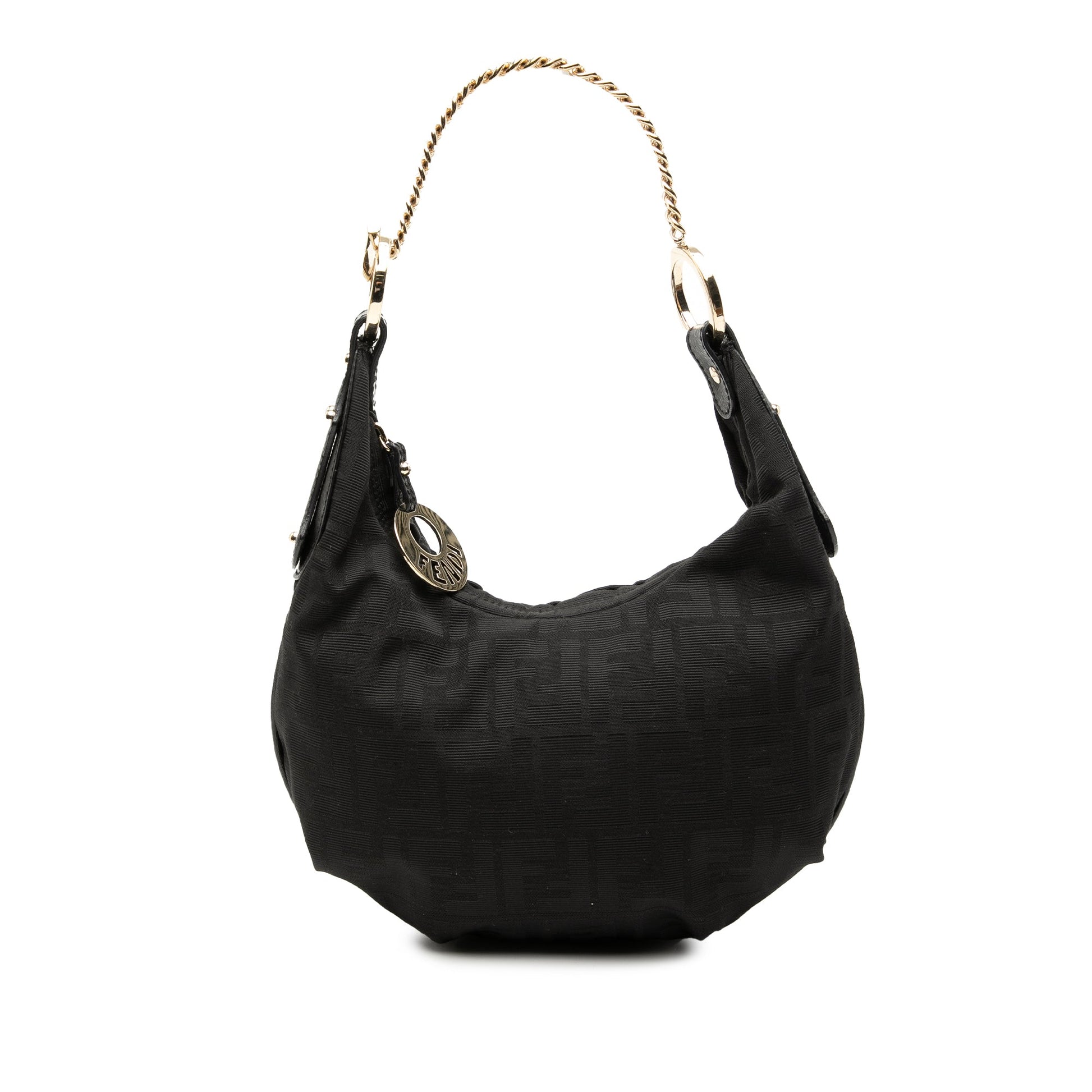 Fendi Zucca Canvas Chef Chain Hobo Bag