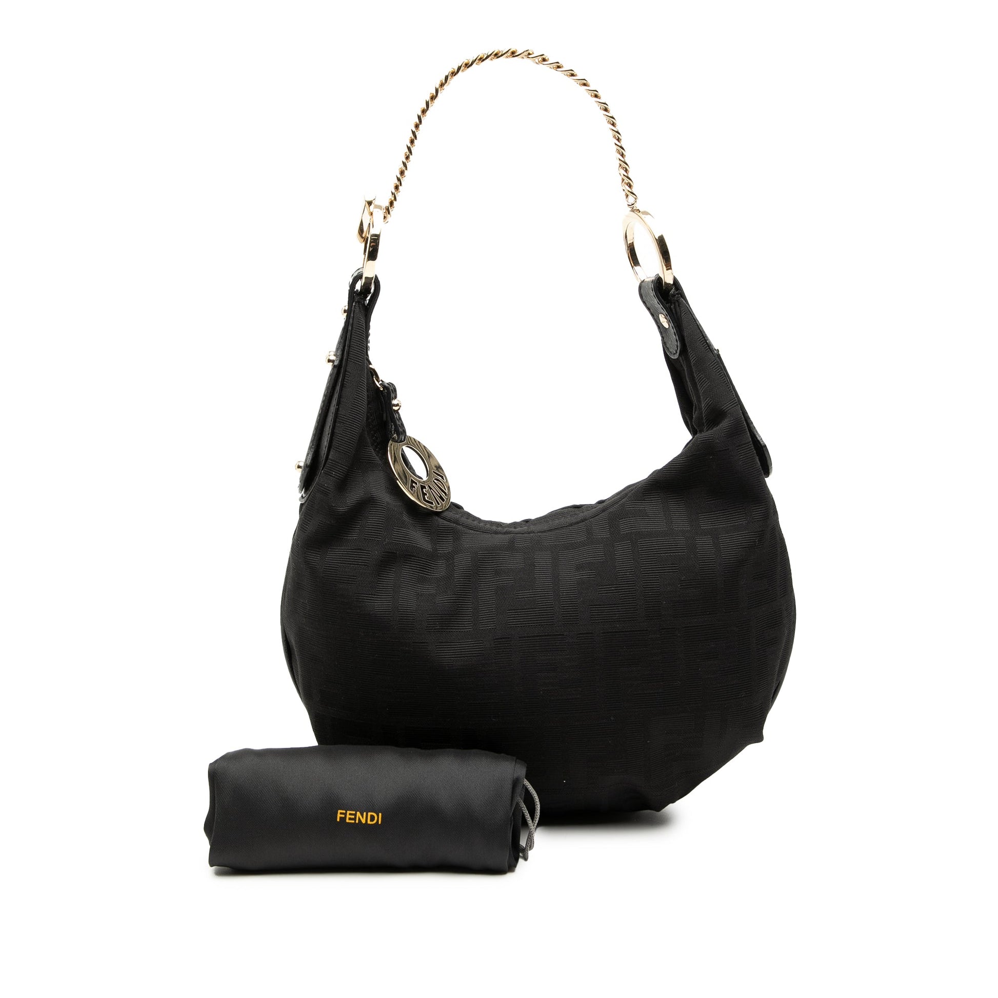 Fendi Zucca Canvas Chef Chain Hobo Bag