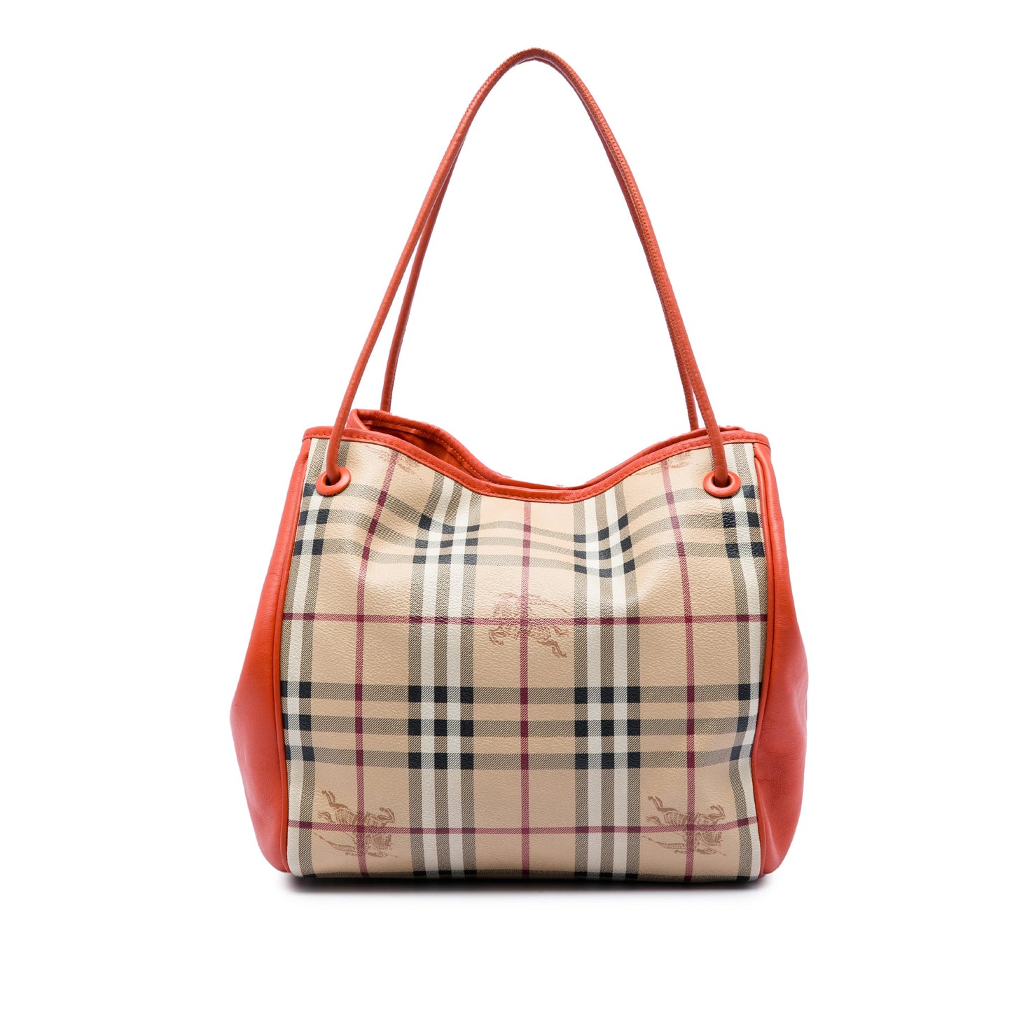 Burberry Small Haymarket Check Coated Canvas and Calfskin Canterbury Tote
